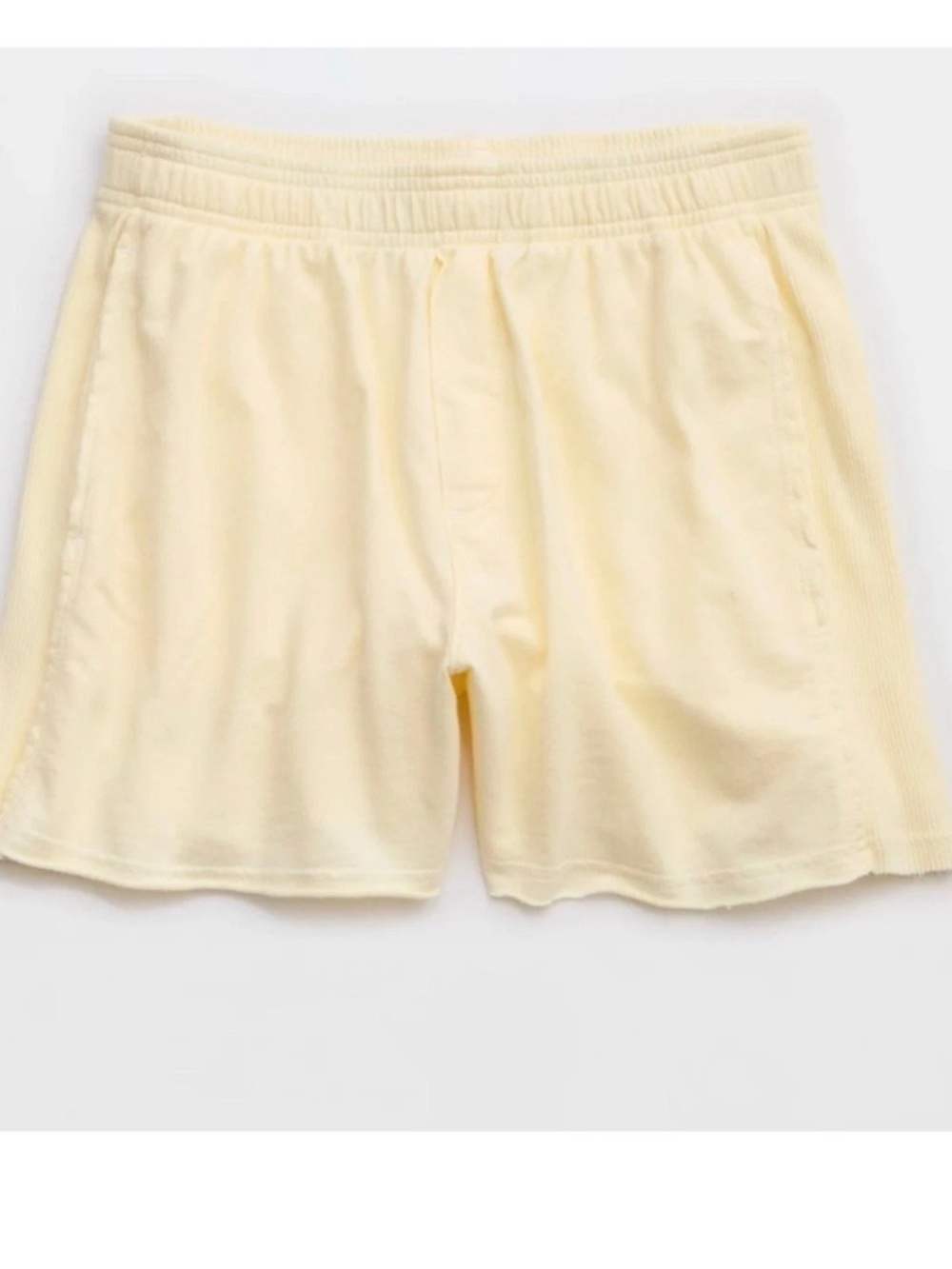Aerie Let Loose Fleece Light Yellow (natural yellow) Shorts Size Large, NWT